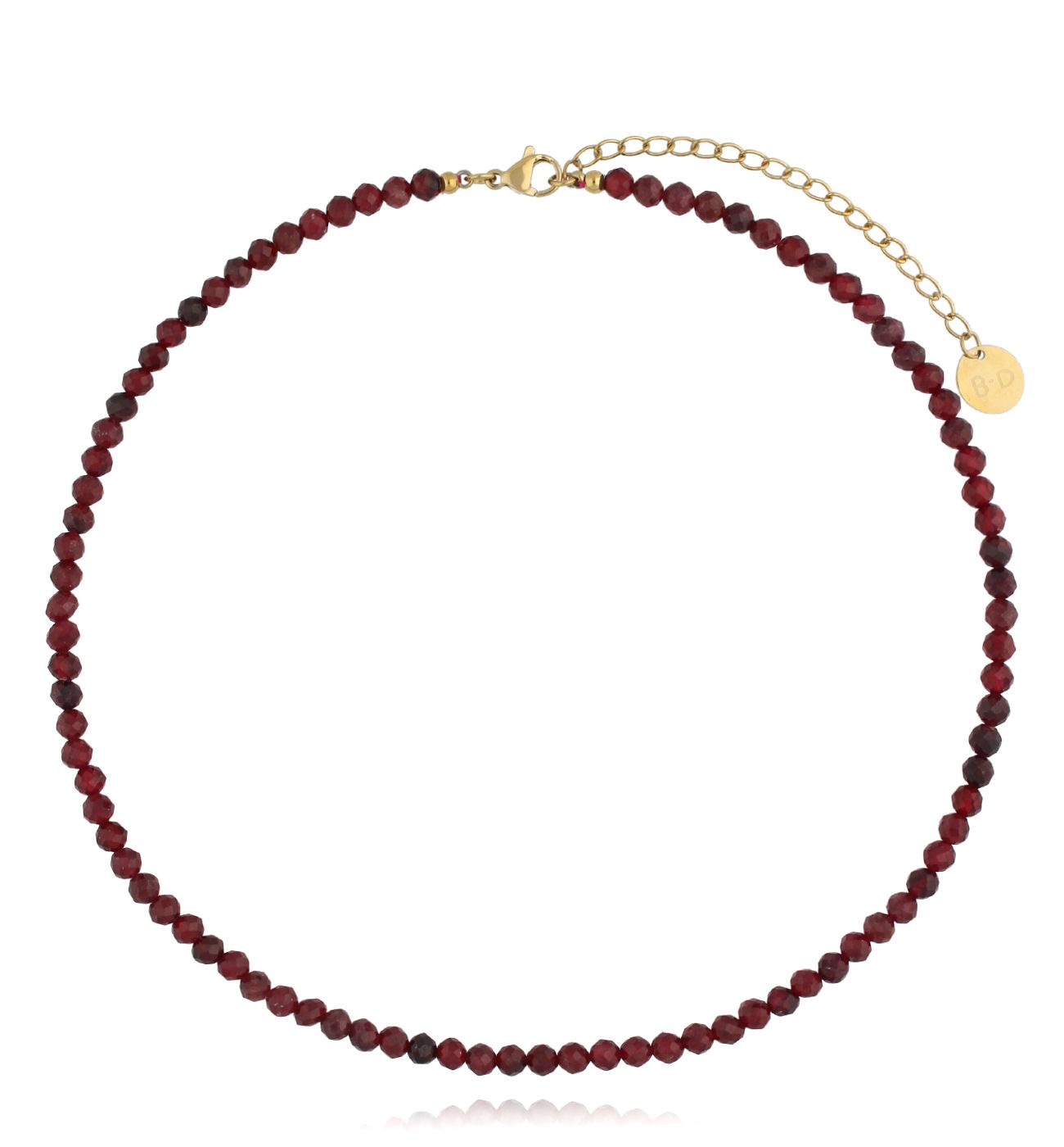 Naszyjnik bordowy z granatami NTW1348