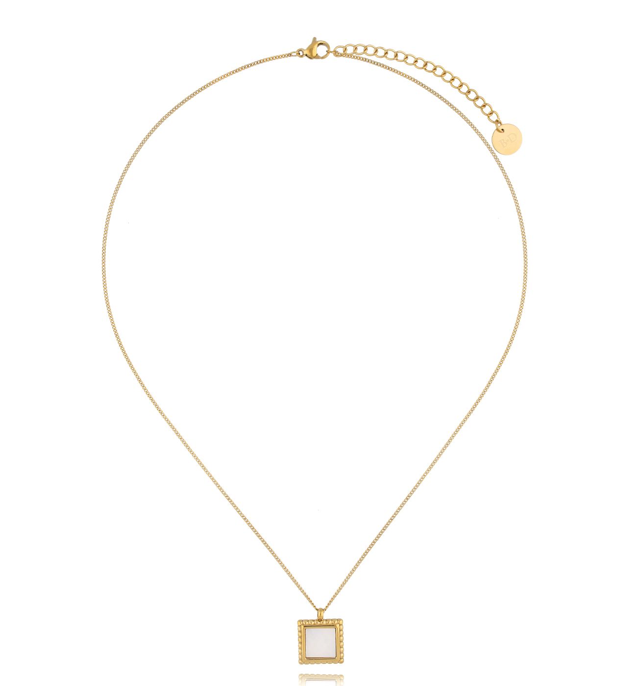Naszyjnik złoty z kwadratową zawieszką I Dare You NSA1243