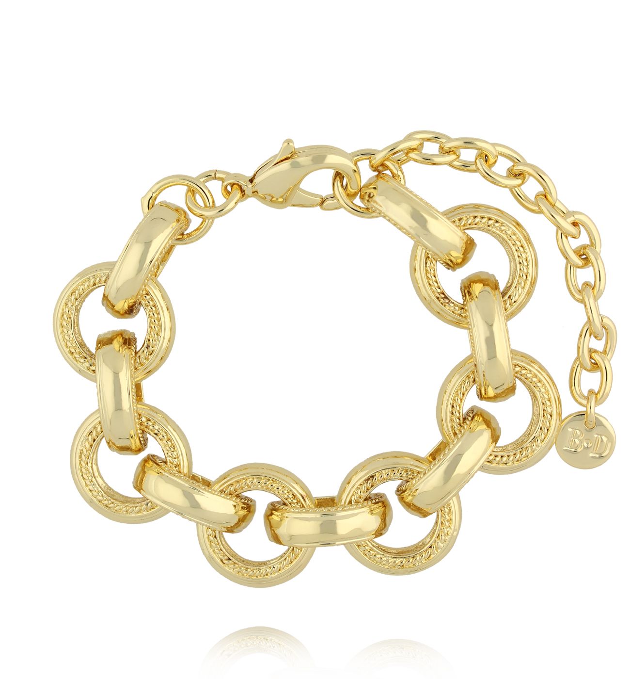 Bransoletka z masywnymi, złotymi ogniwami - By Dziubeka