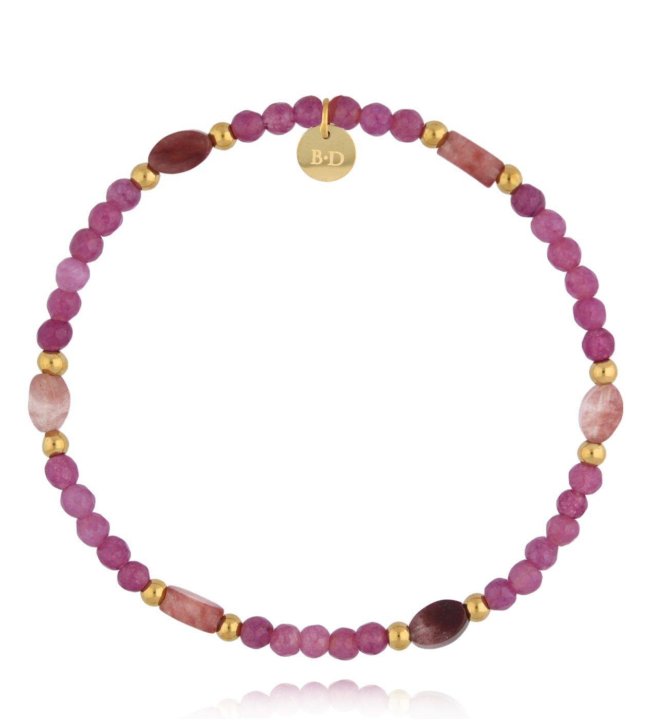 Bransoletka fuksjowa z jadeitami - By Dziubeka