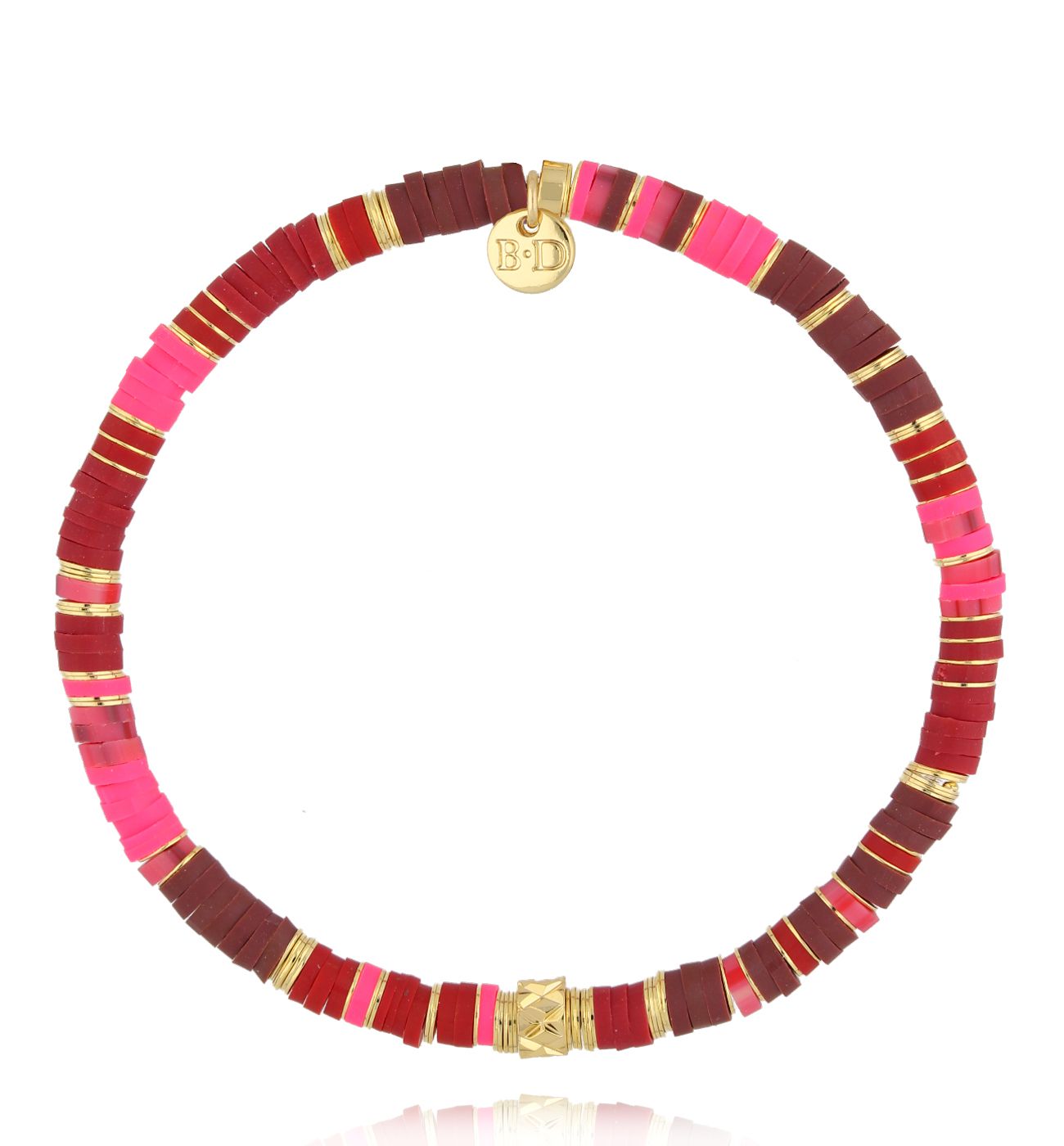 Bransoletka fuksjowo złota - By Dziubeka