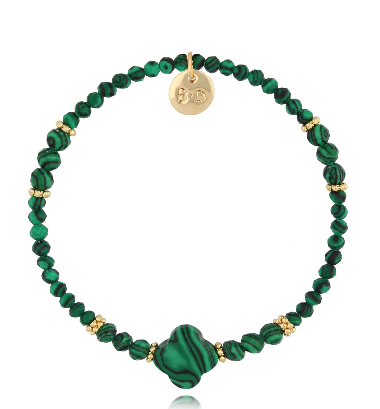 Bransoletka zielona z koniczynką Karafuu BTW2705