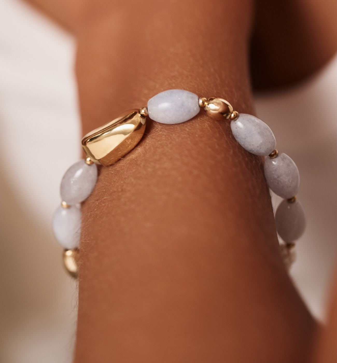 Bransoletka błękitna z akwamarynami BSC2302