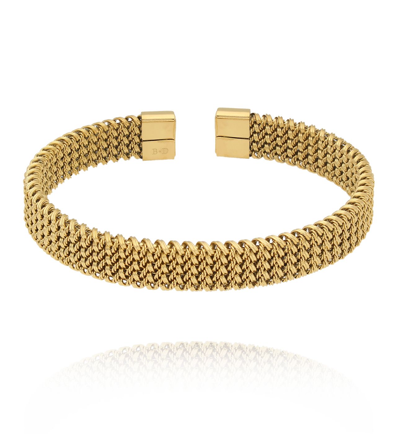 Bransoletka obręcz złota ze splotem BSY0456 - By Dziubeka