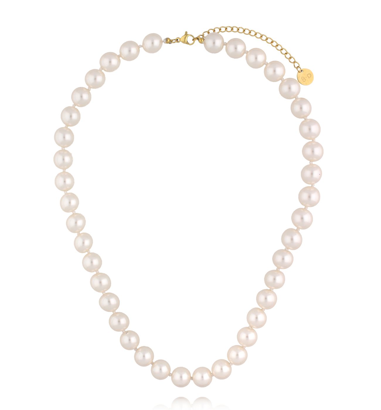 Naszyjnik z klasycznych pereł w odcieniu czystej bieli NPE0363
