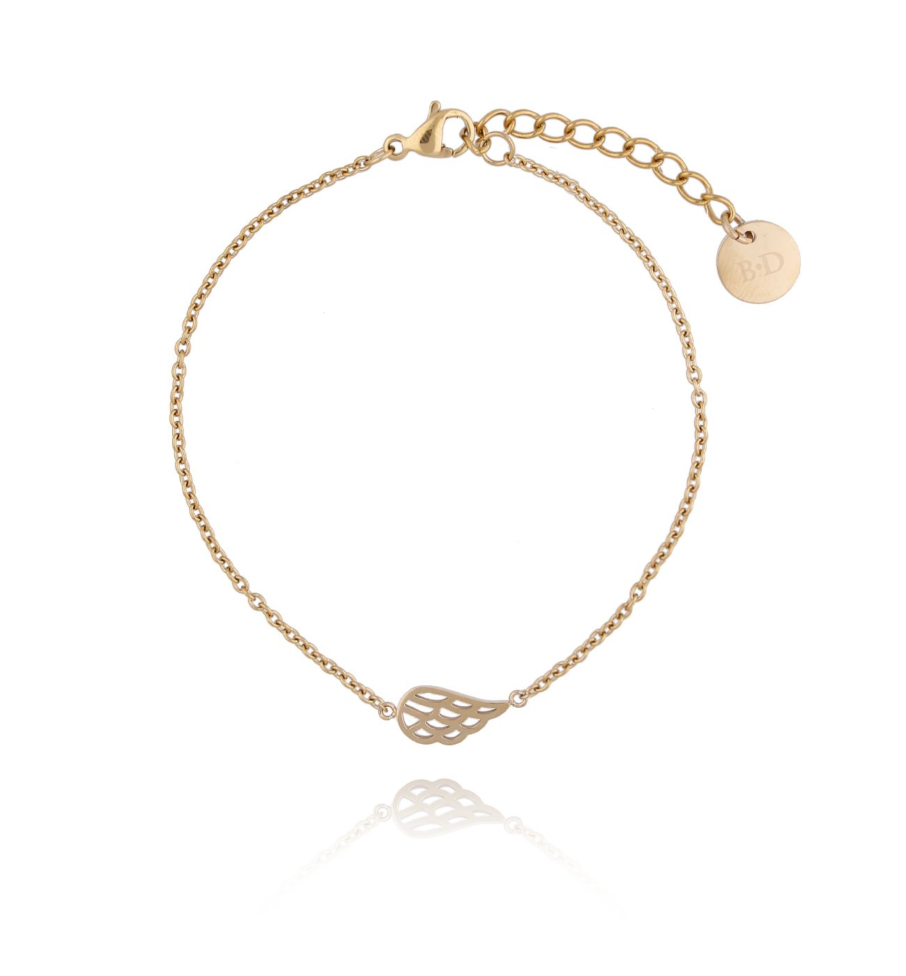 Bransoletka złota ze skrzydełkiem ze stali szlachetnej BSA0086