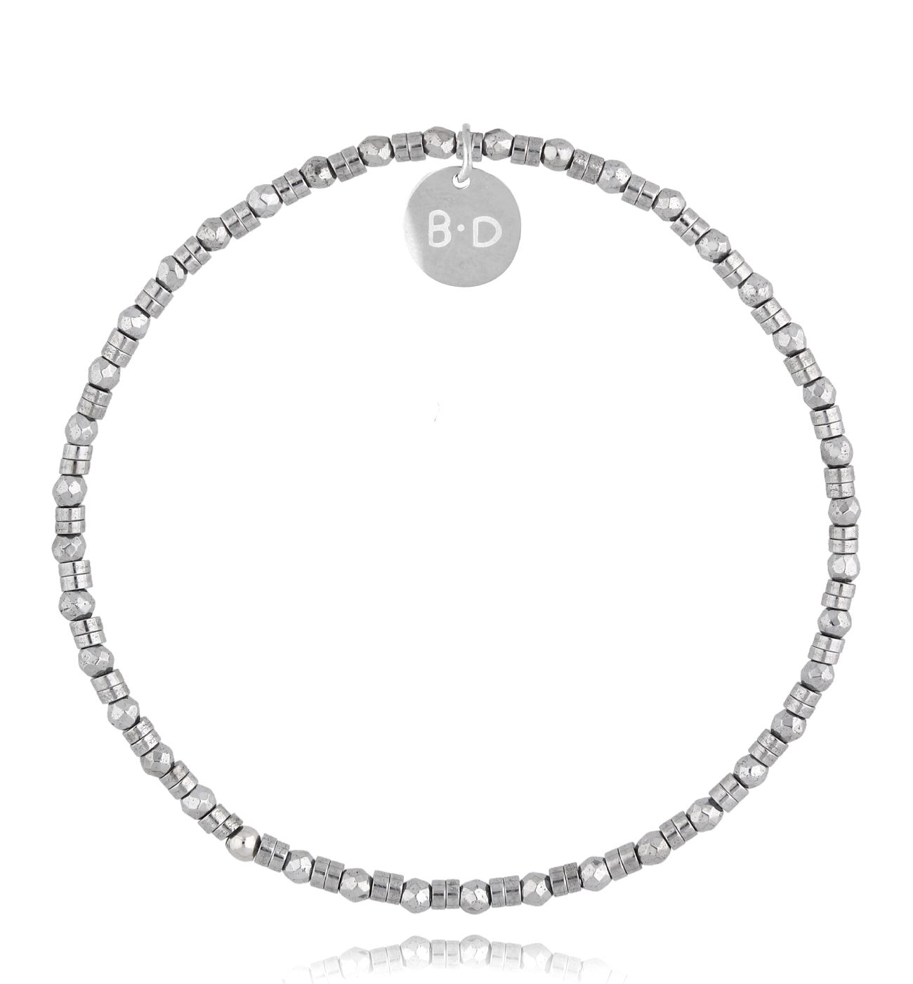 Bransoletka z hematytami srebrna - By Dziubeka