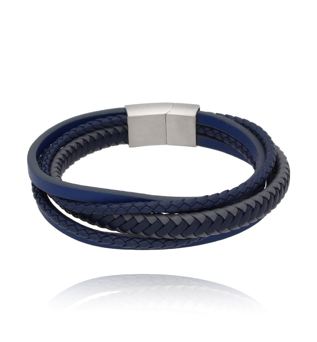 Bransoletka męska skórzana granatowa Baruc BMITC0753