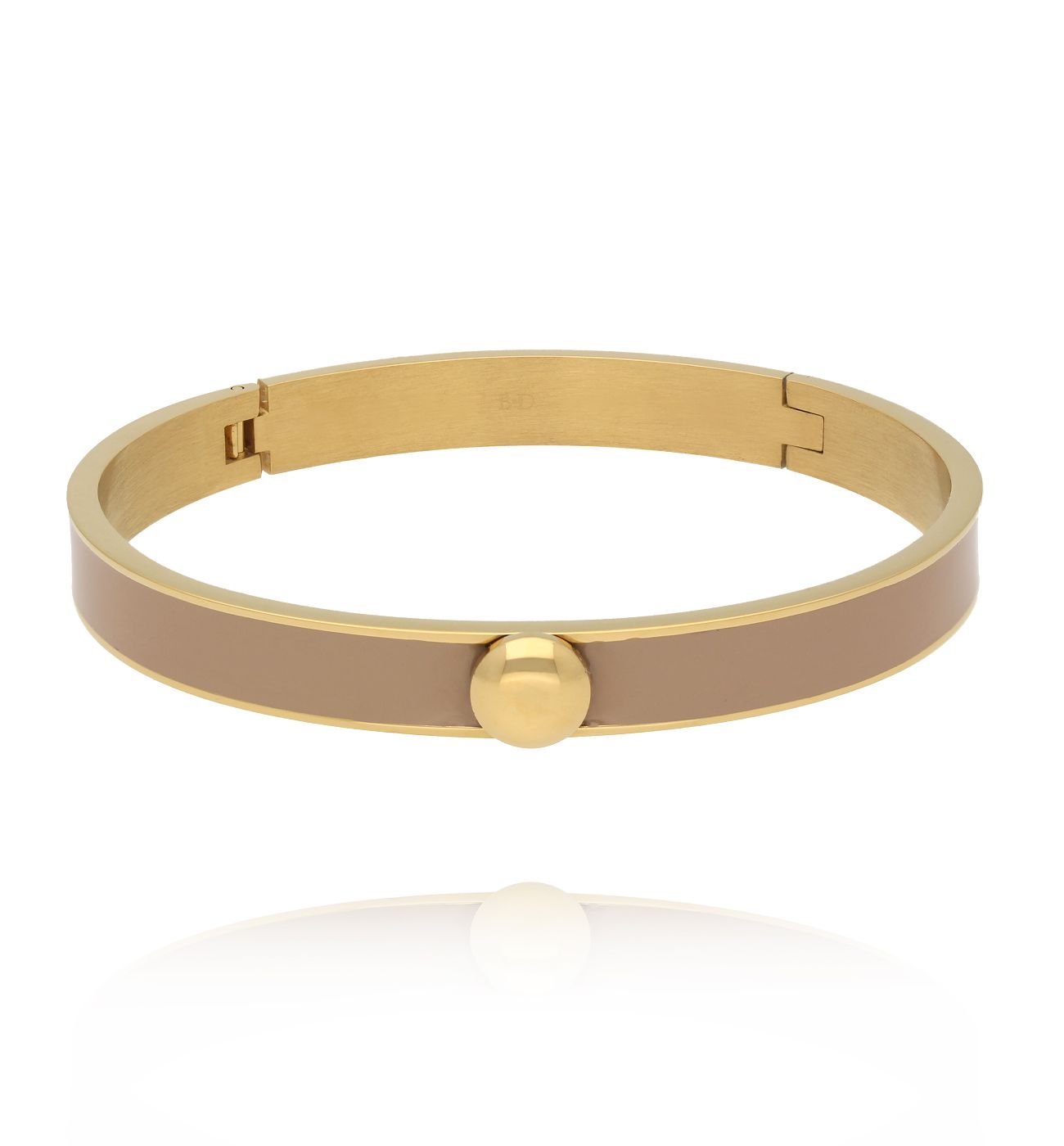 Bransoletka obręcz z emalią cappuccino BSA0979