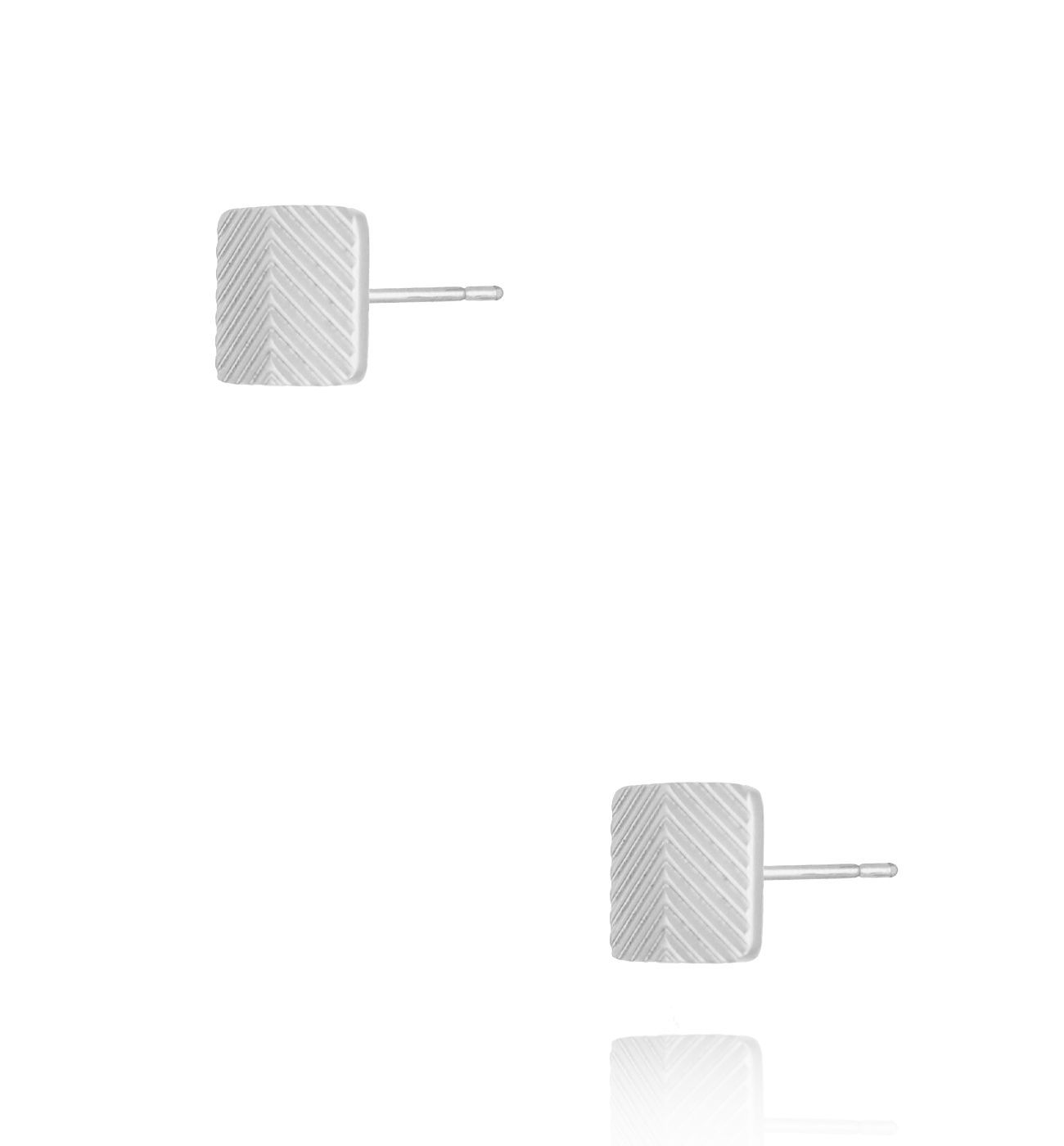 Kolczyki kwadratowe srebrne Unisex KMITC0118