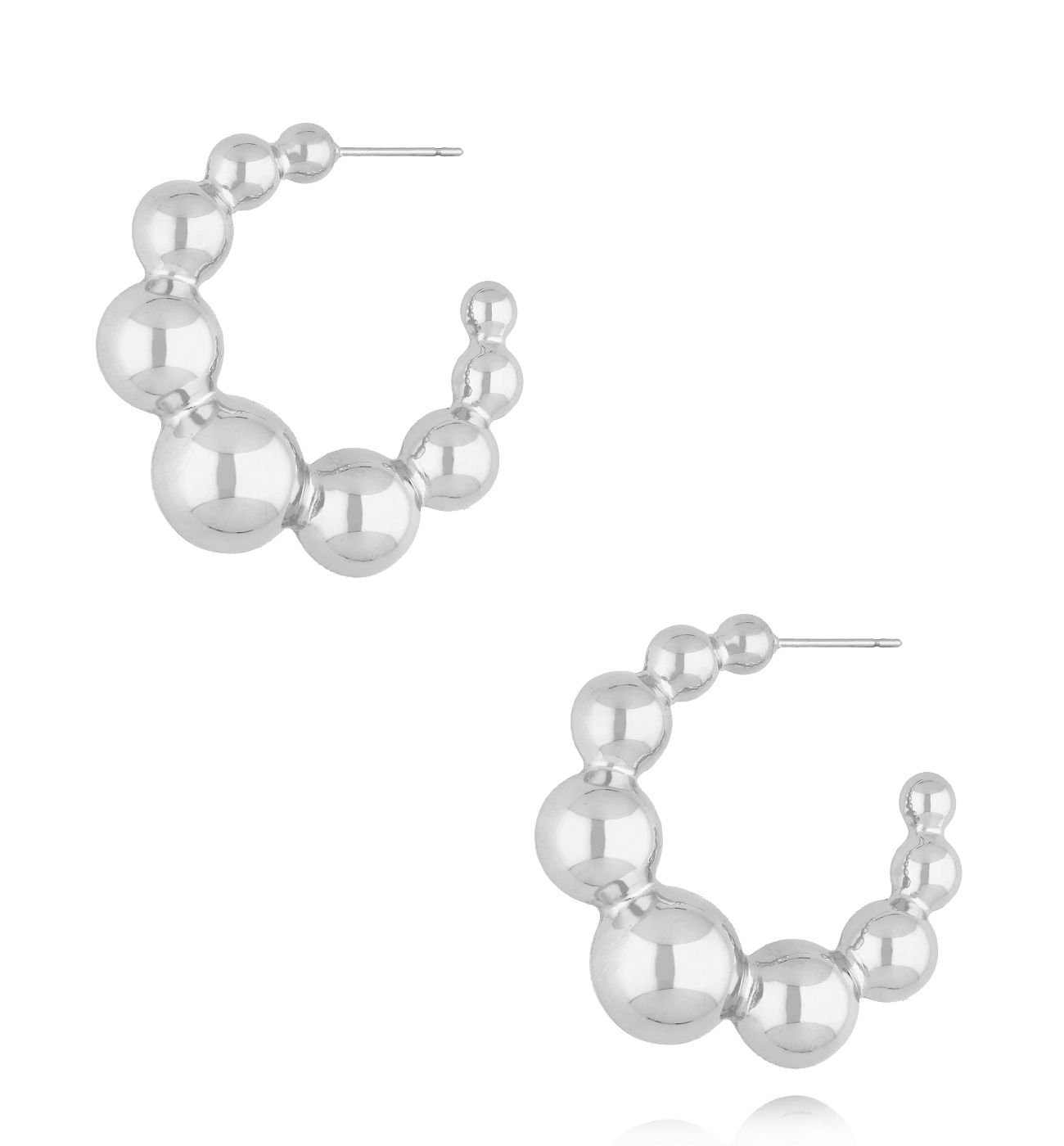 Kolczyki okrągłe srebrne - By Dziubeka