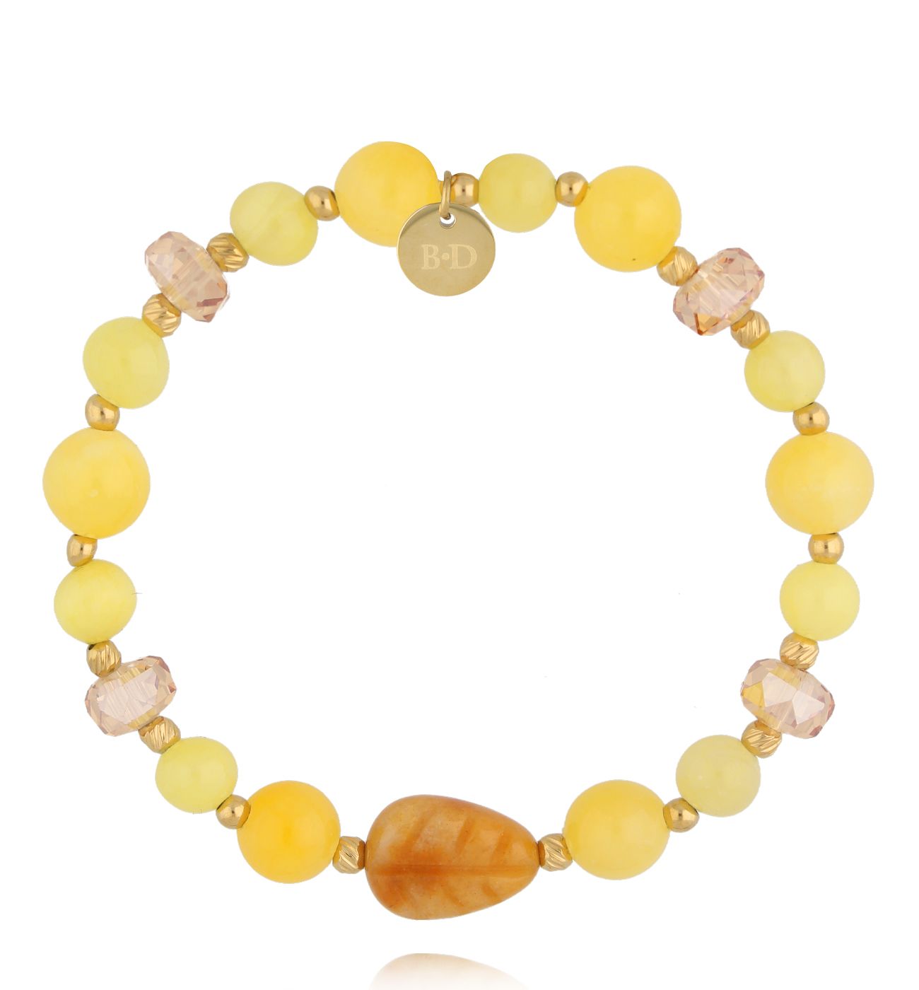 Bransoletka żółta z jadeitami BSC2318