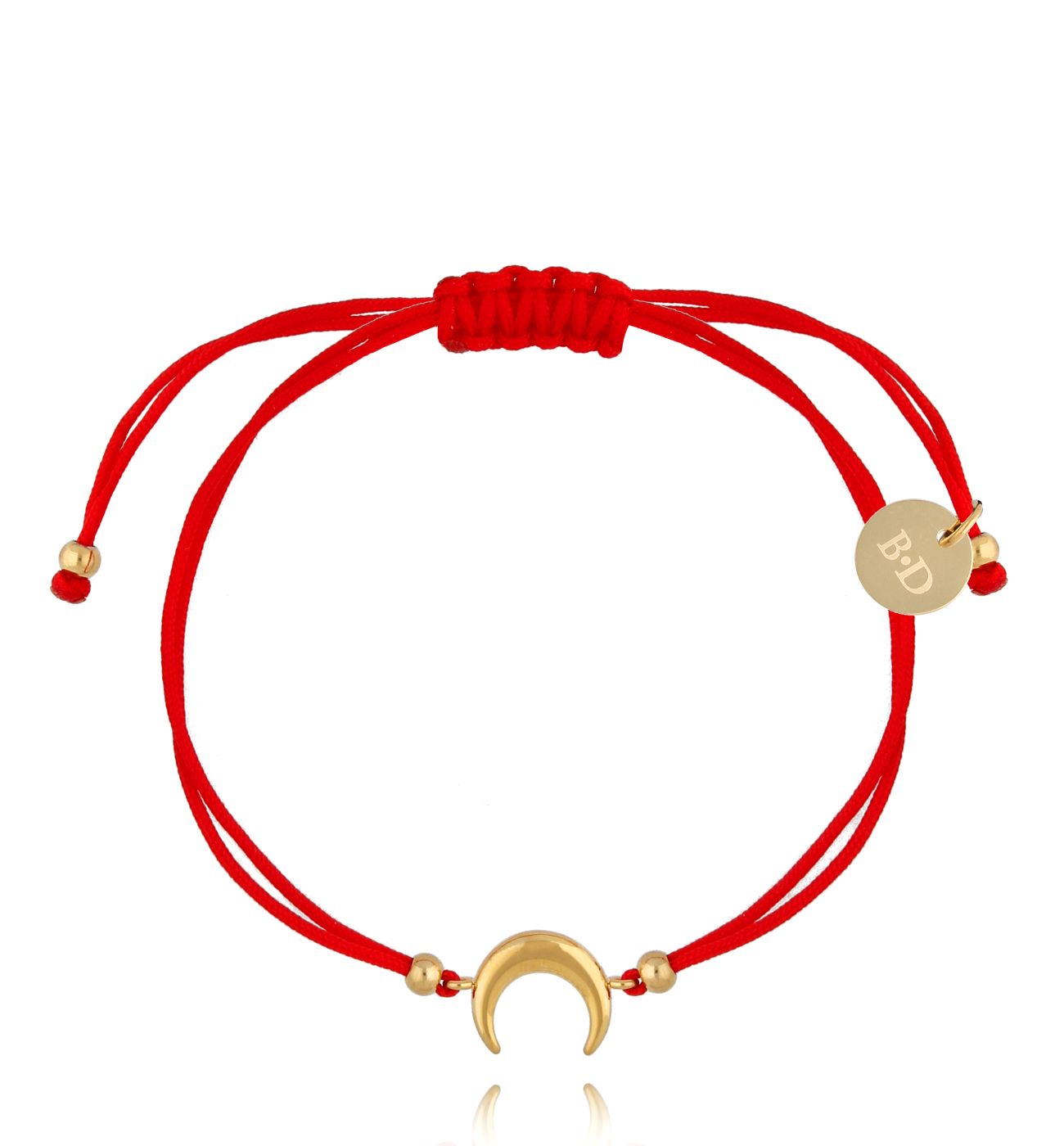 Bransoletka złota z czerwonym sznurkiem i księżycem Girls Night BGL0669