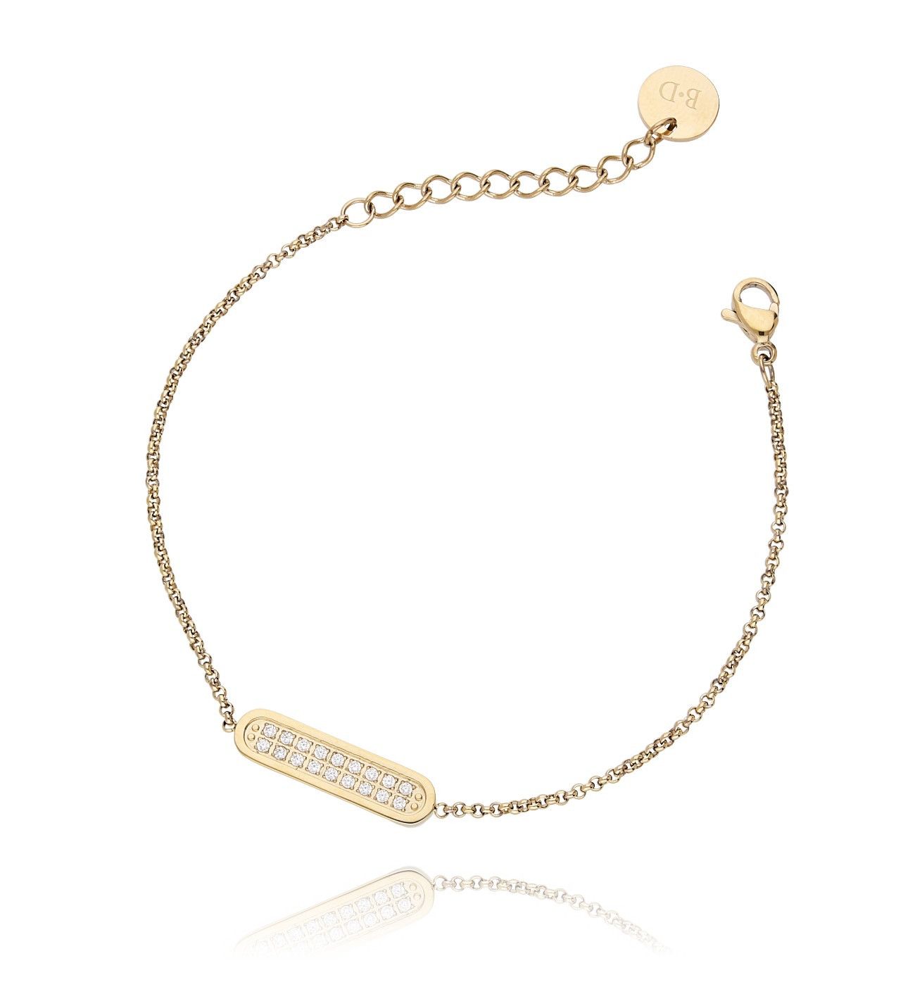 Bransoletka złota ze stali szlachetnej z cyrkoniami BSA0024