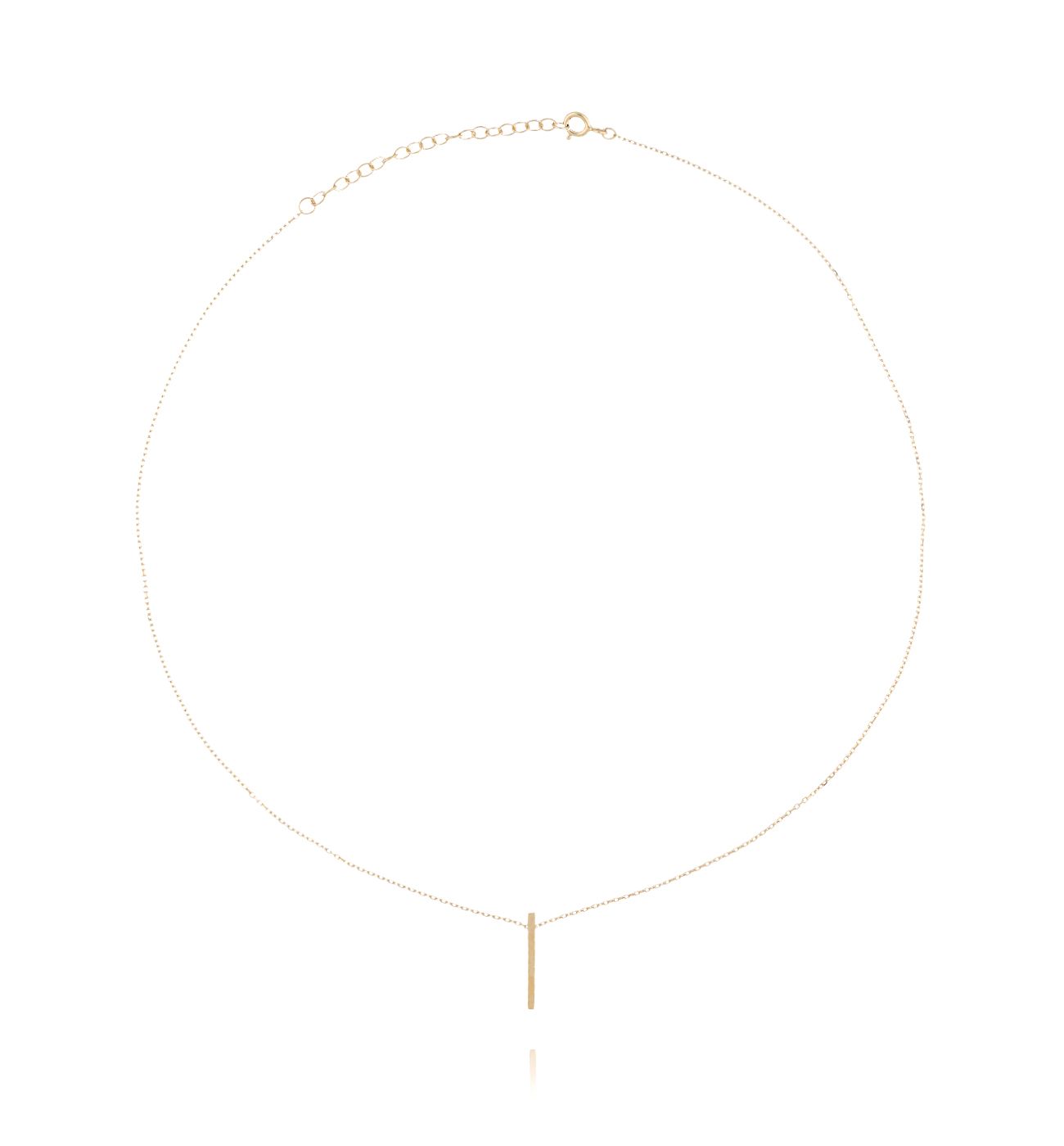 Naszyjnik srebrny pozłacany z patyczkiem NSE0069