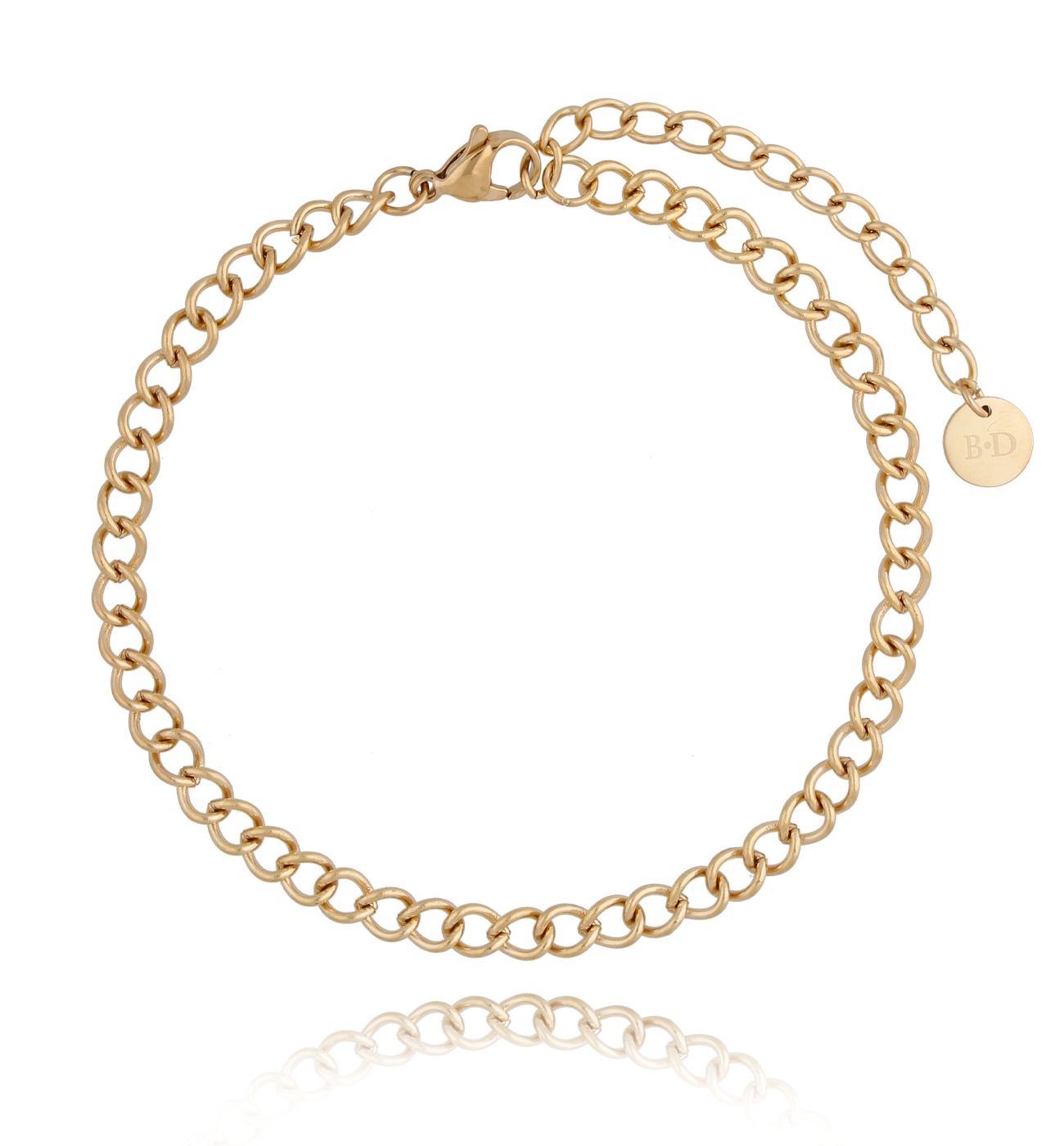 Bransoletka pozłacana na nogę ze stali szlachetnej B - By Dziubeka