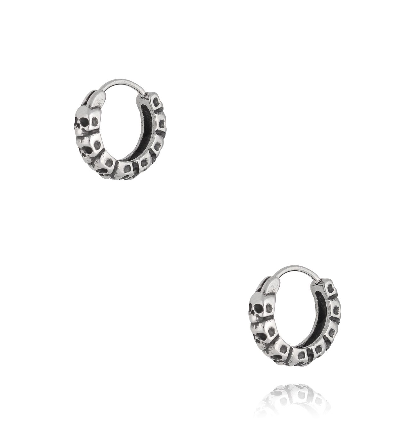 Kolczyki kółka z czaszkami Gunnkel 075 - By Dziubeka