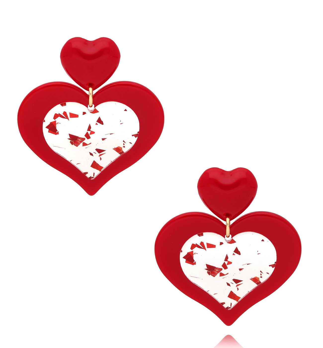 Kolczyki czerwone serca Candy Hearts KZA0230