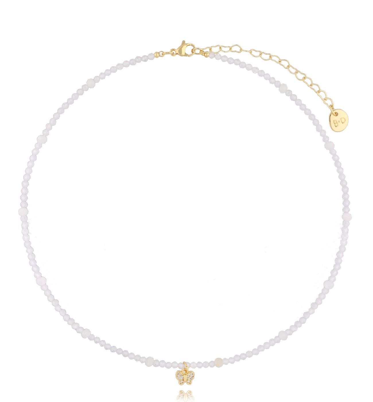 Naszyjnik z cyrkoniami i motylkiem Papilio NTW1240