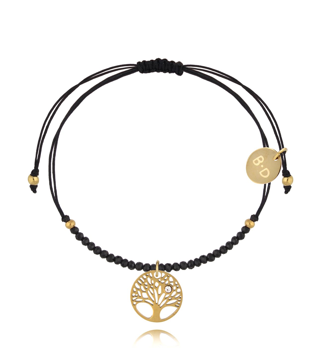 Bransoletka z turmalinami i złotym drzewkiem Successo BMT0130 - By Dziubeka