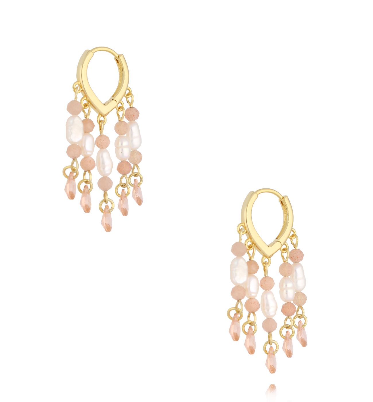 Kolczyki z kamieniami słonecznymi złote KSC0130 - By Dziubeka