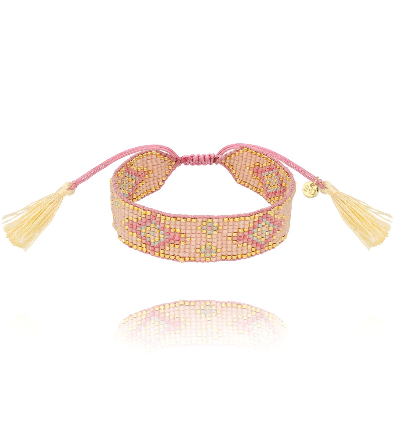 Bransoletka różowa pleciona Intrecciato BSC2011