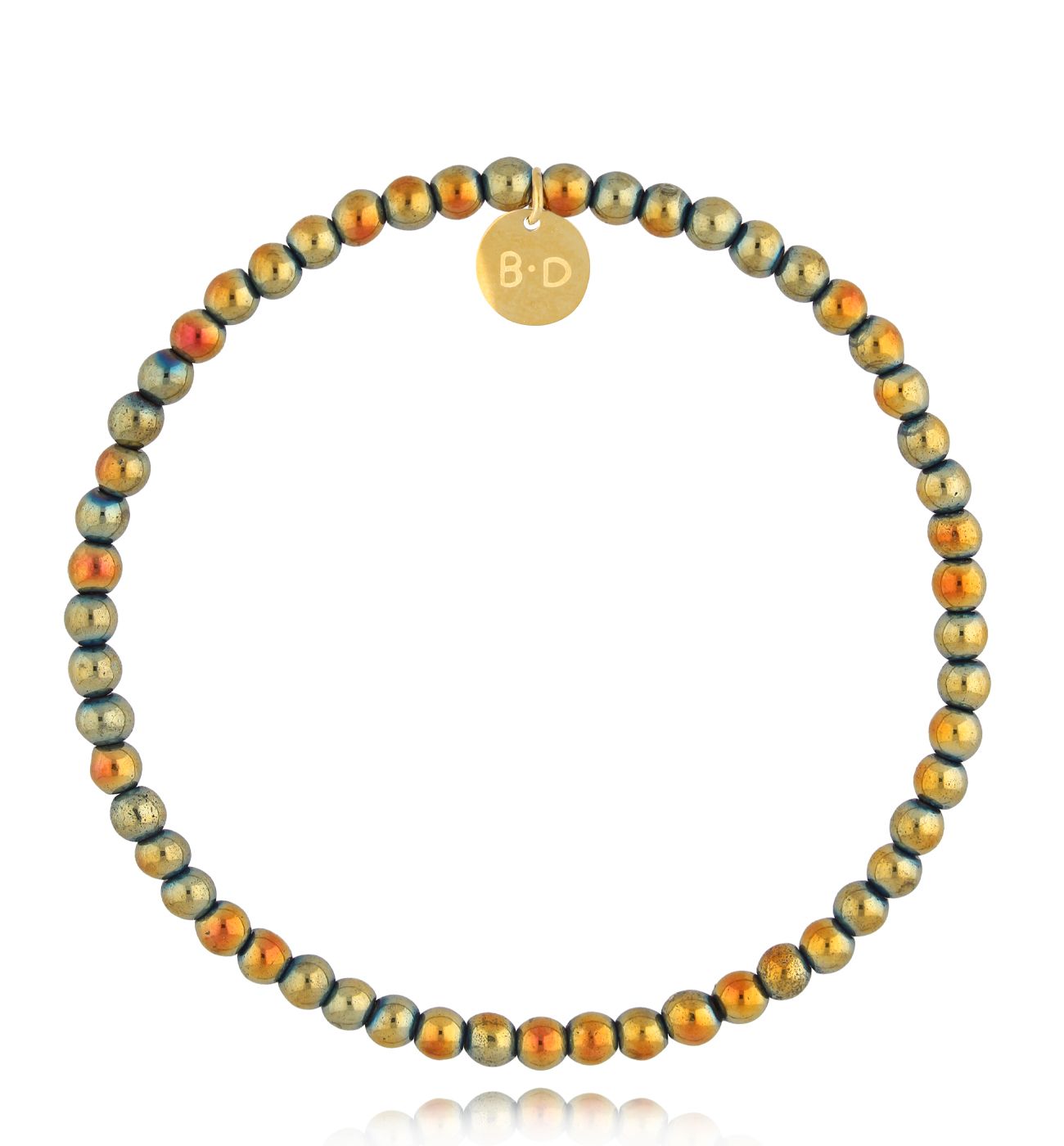 Bransoletka zielono złota z hematytami męska Support BTW2646