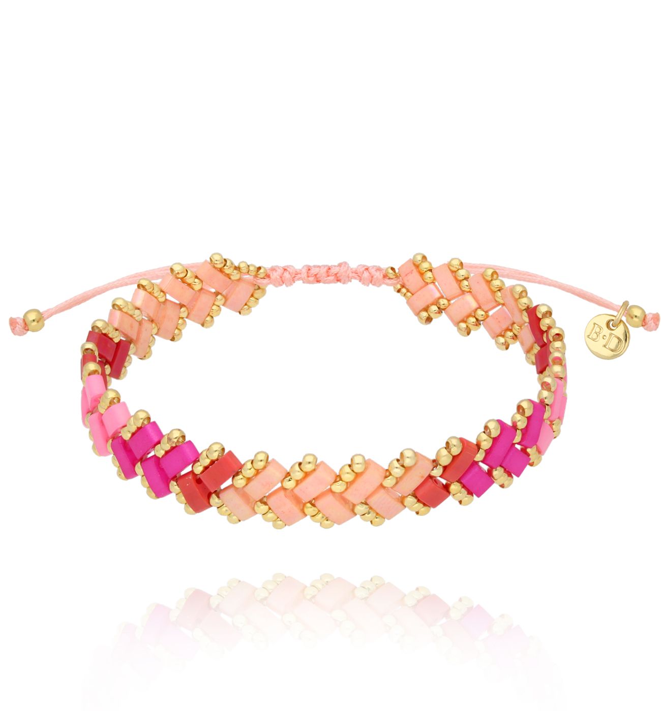 Bransoletka fuksjowo brzoskwiniowa Harmony - By Dziubeka