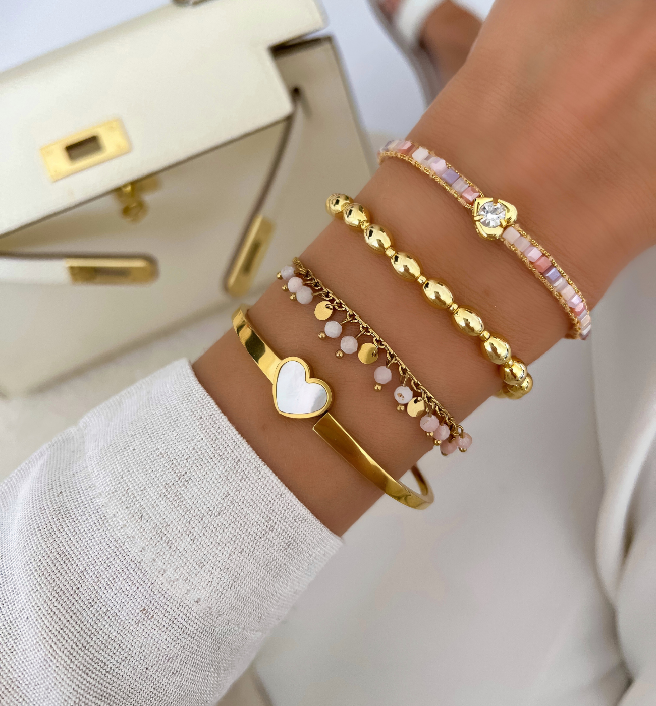 Zestaw bransoletek z sercami Rustic Charm Z0235 - By Dziubeka