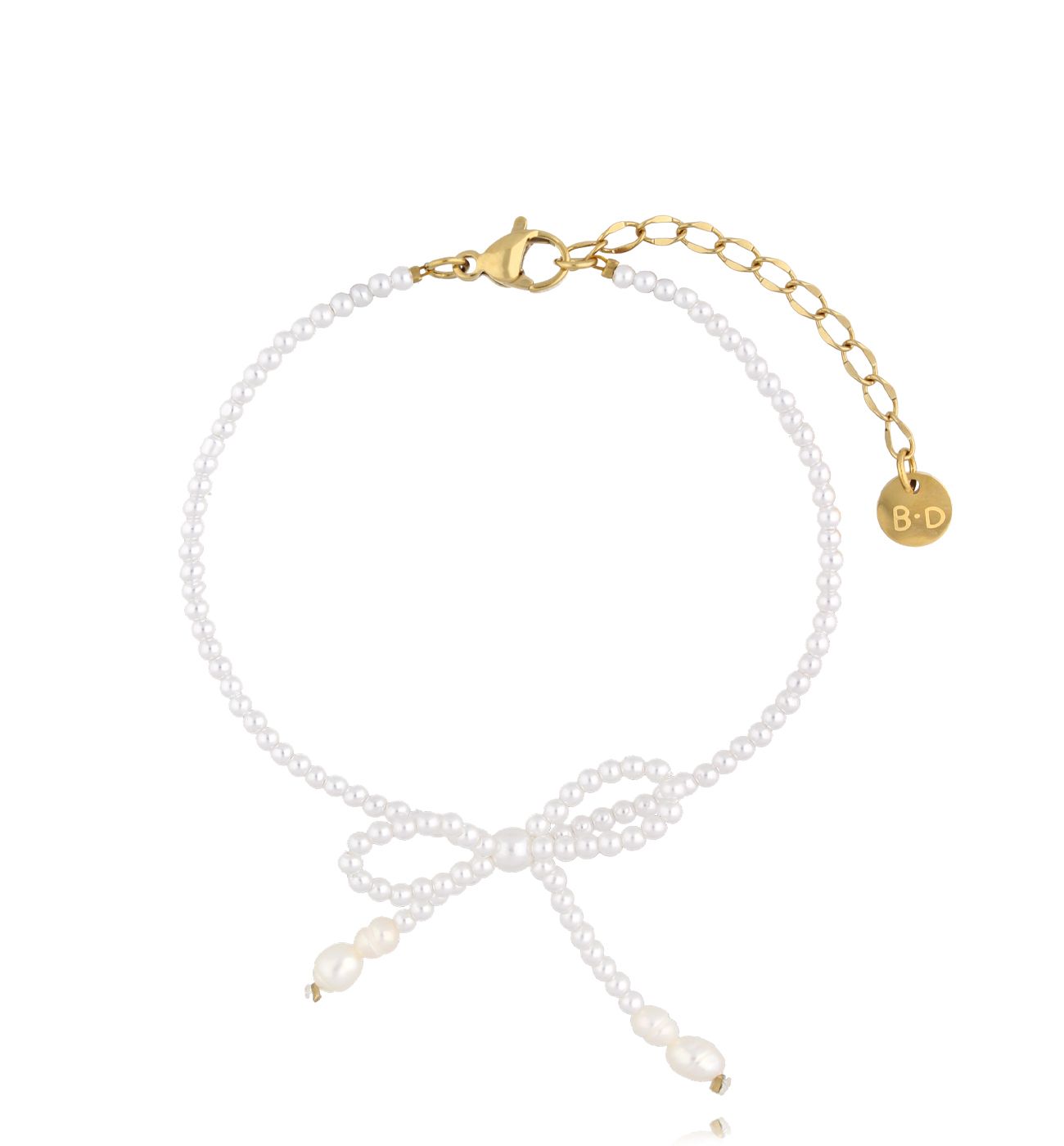 Bransoletka z perełkami i kokardką BSY0273 - By Dziubeka