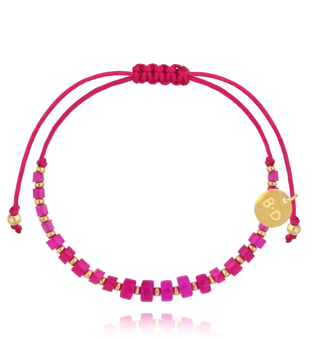 Bransoletka fuksjowa z jadeitami BMT0186