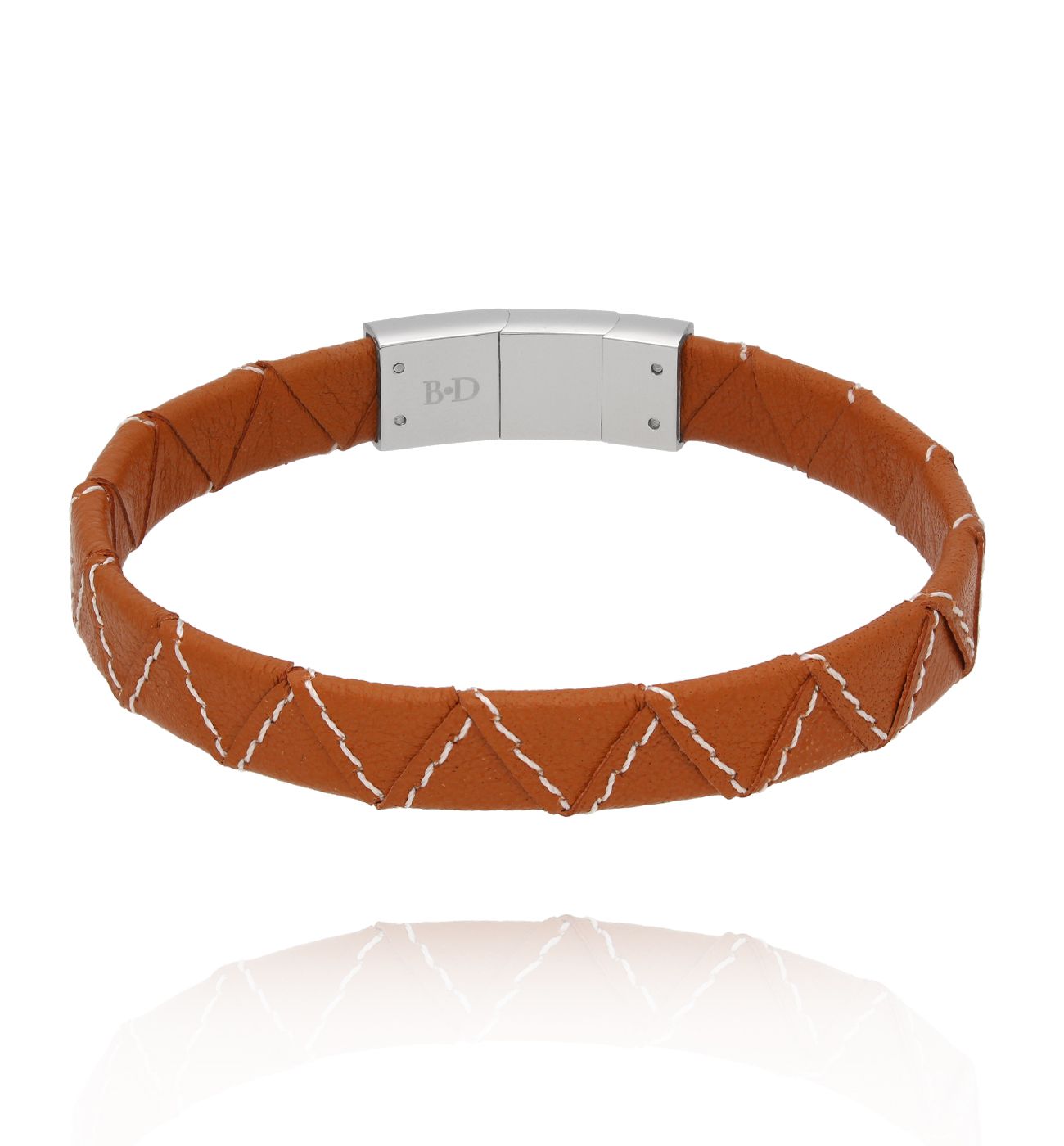 Bransoletka męska brązowa skórzana 65 - By Dziubeka