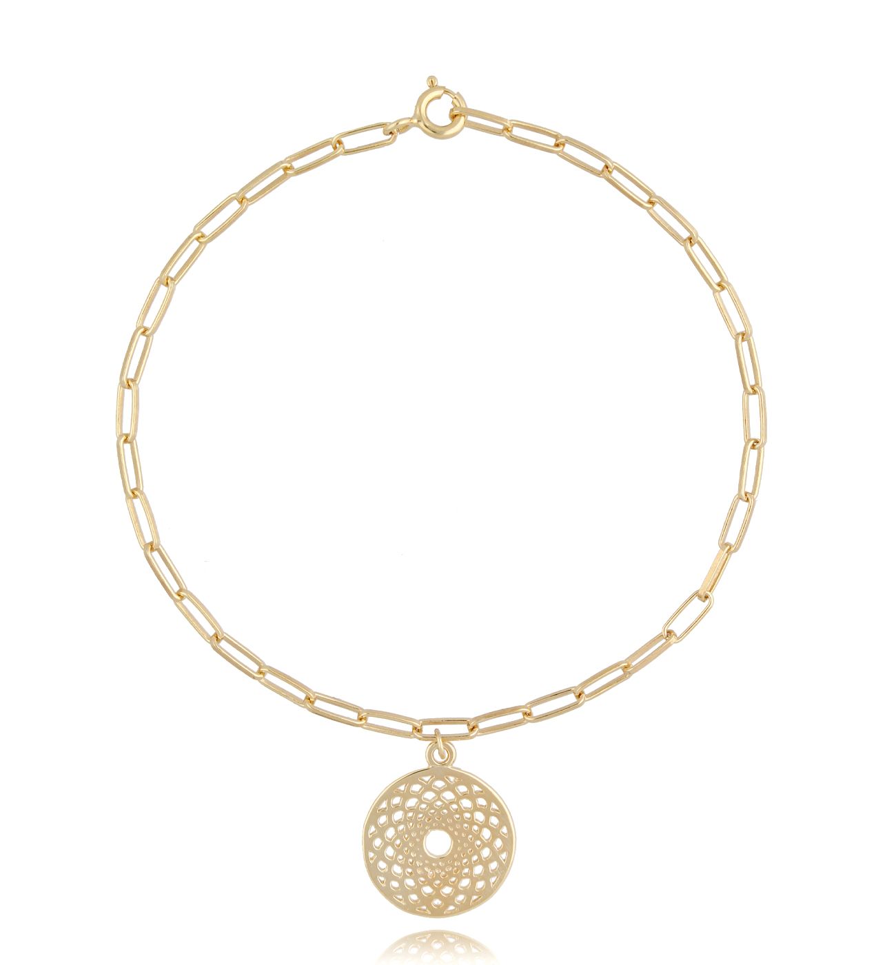 Bransoletka srebrna pozłacana z zawieszką Peacefully BSE0125