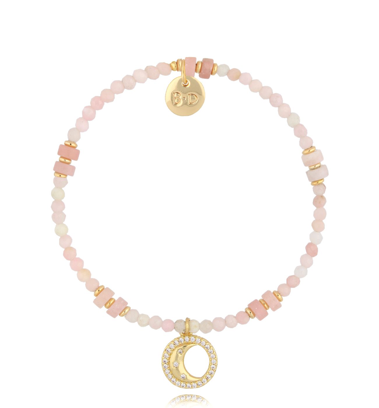 Bransoletka z różowymi opalami i księżycem Aisha BTW2432