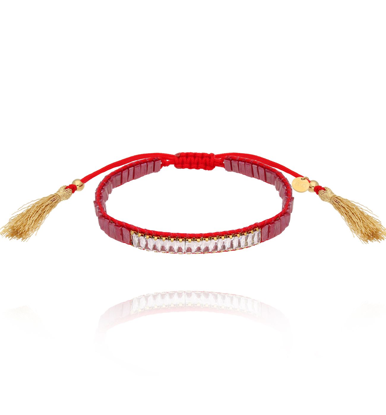 Bransoletka bordowa z cyrkoniami Take Me - By Dziubeka