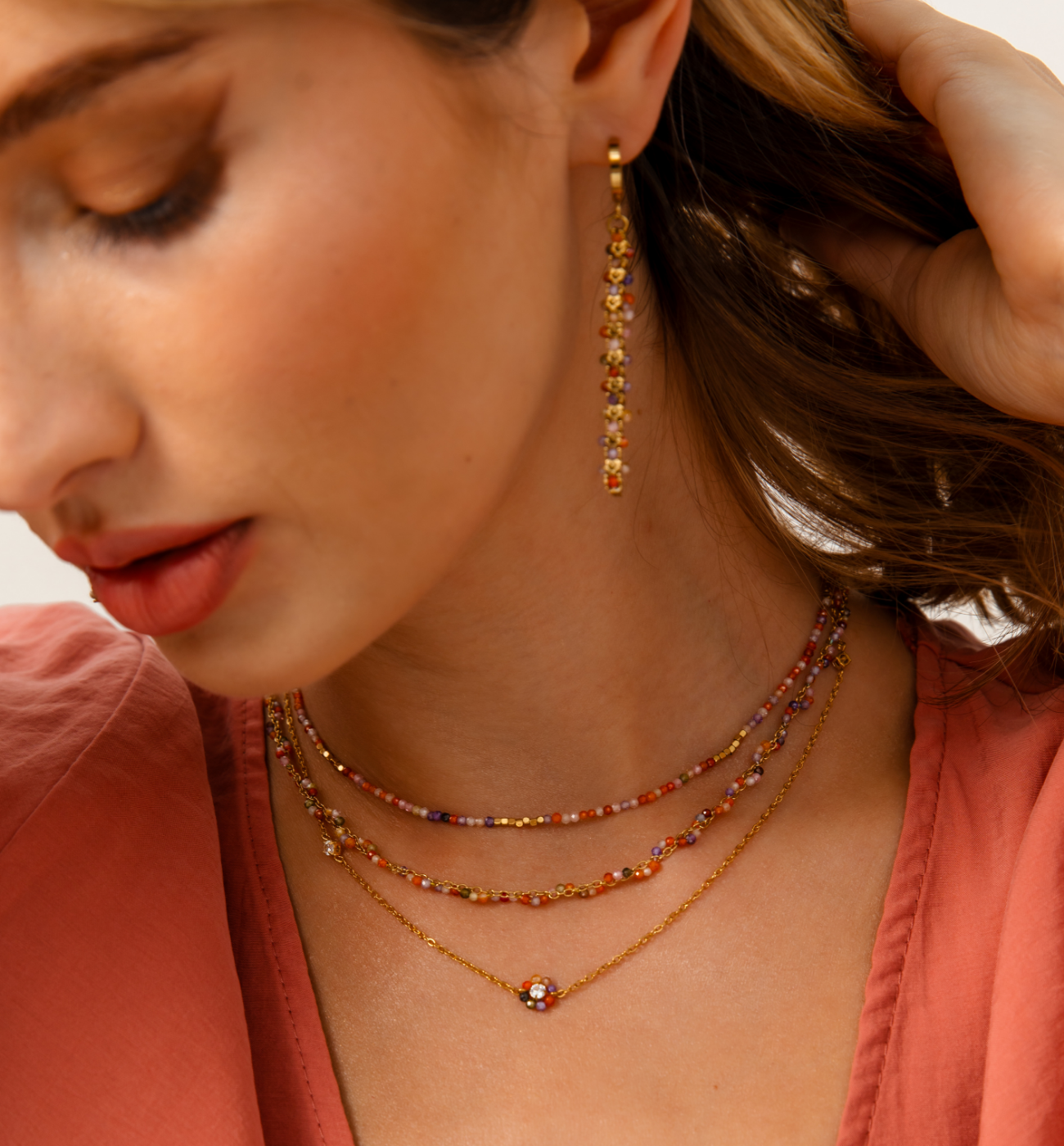 Naszyjnik z kolorowy z cyrkoniami Miranda - By Dziubeka