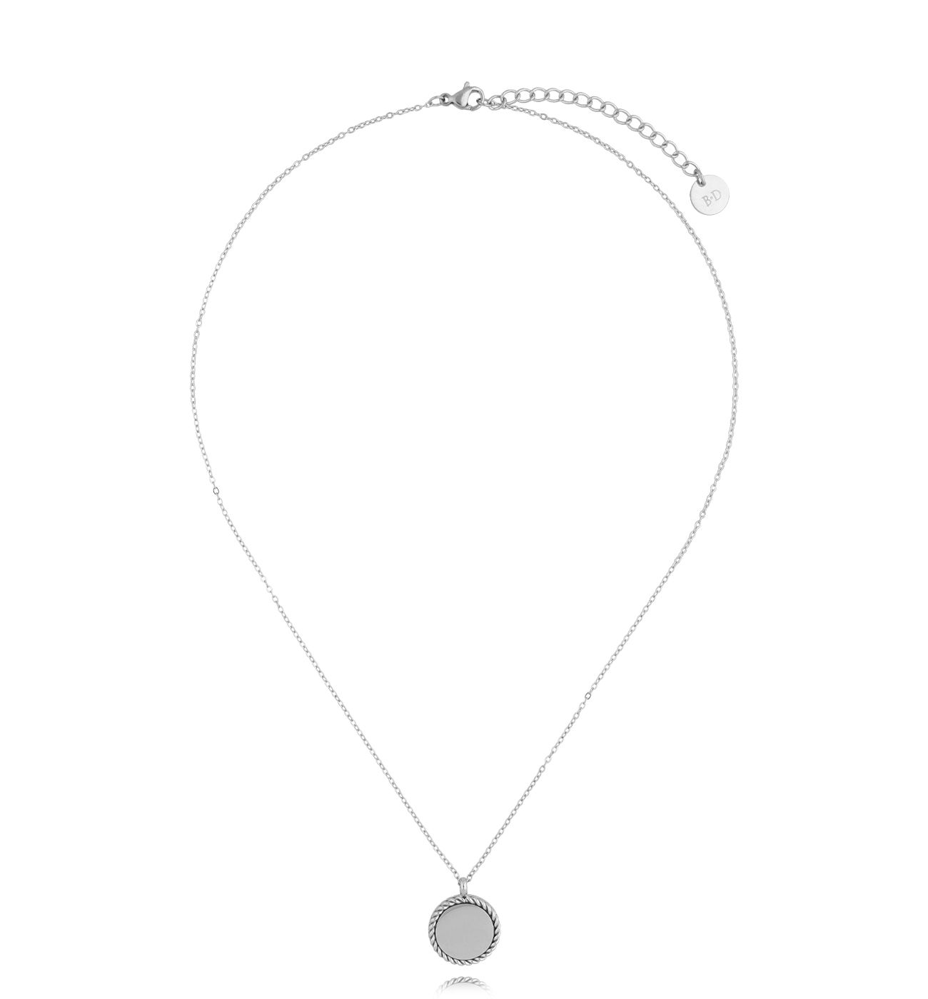 Naszyjnik srebrny z okrągłą zawieszką Ida NSA0868