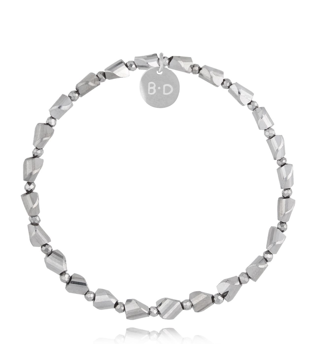 Bransoletka ze srebrnymi hematytami First Kiss - By Dziubeka