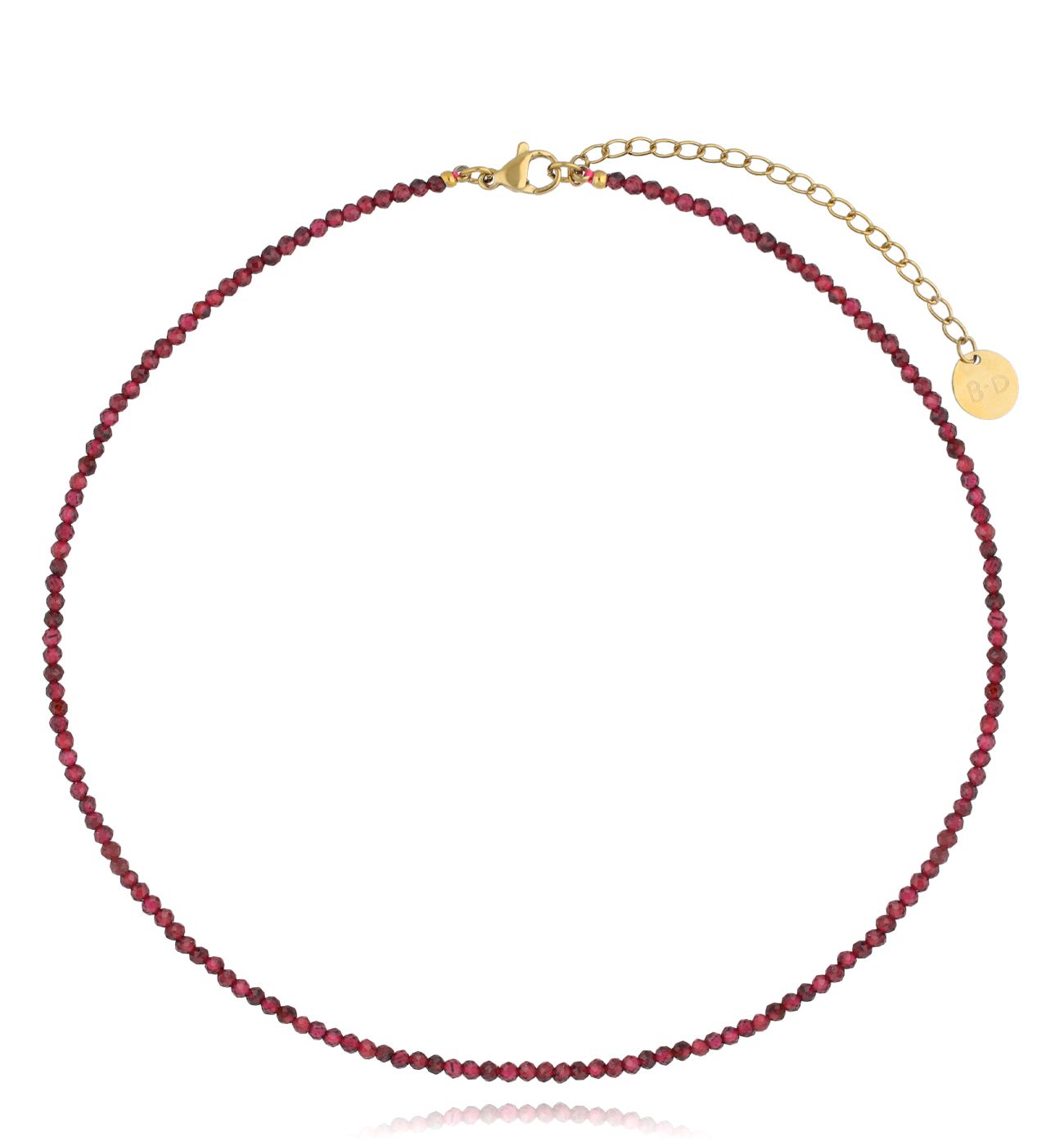 Naszyjnik bordowy z granatami - By Dziubeka