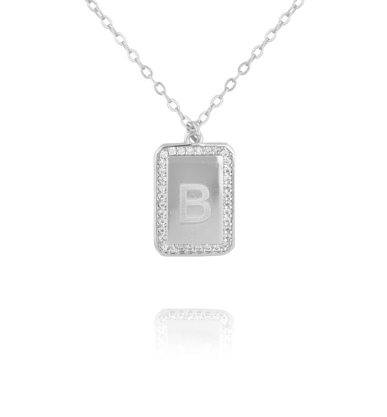 Naszyjnik z literką B srebrny NCA0054
