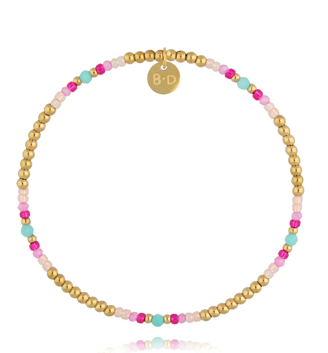 Bransoletka złota z pastelowymi kamieniami BTW3378