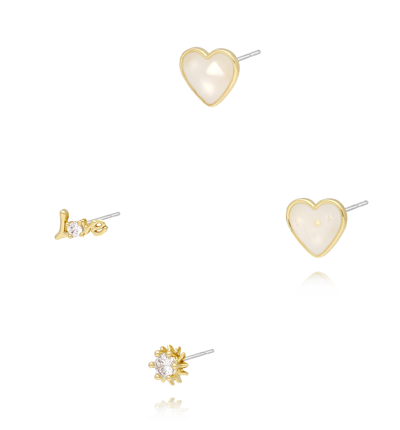 Zestaw kolczyków z sercami KLU0040