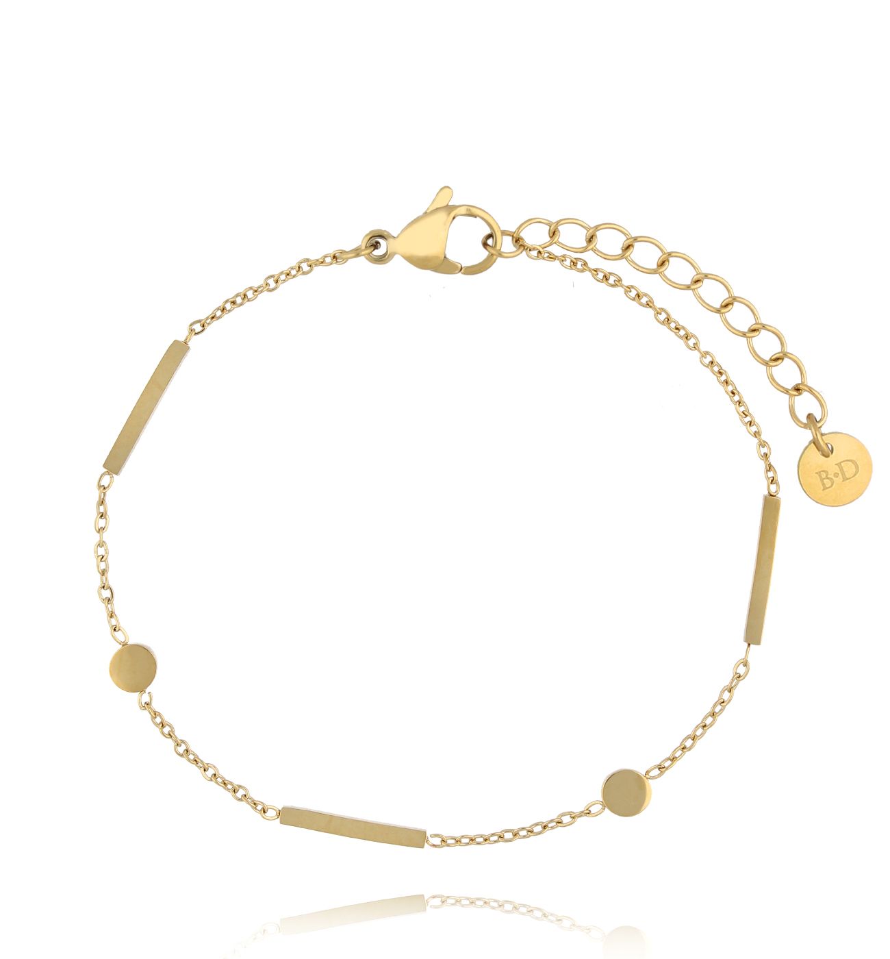 Bransoletka złota z dyskami i patyczkami Minimalist Chic BSA0675