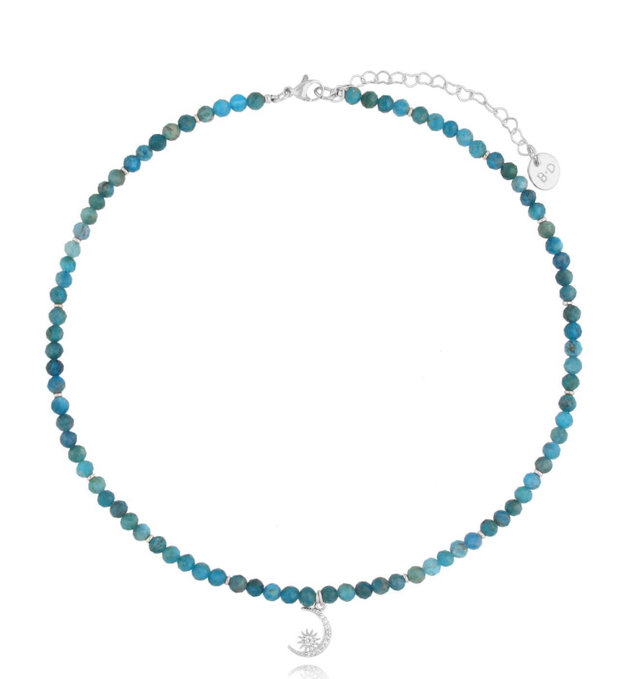 Naszyjnik z apatytami i księżycem Wenche NTW1107
