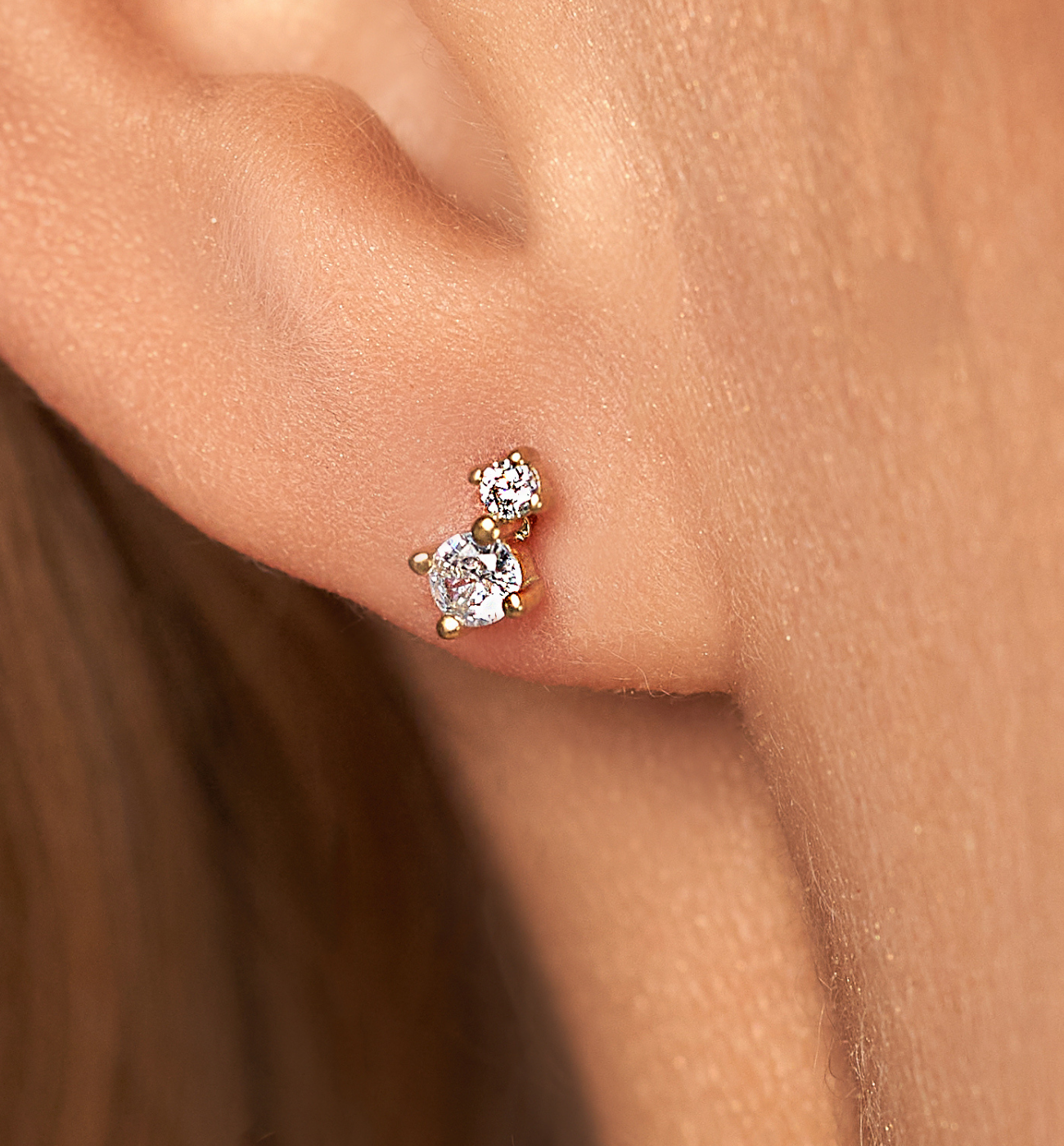 Kolczyki z transparentnymi cyrkoniami Cassie - By Dziubeka