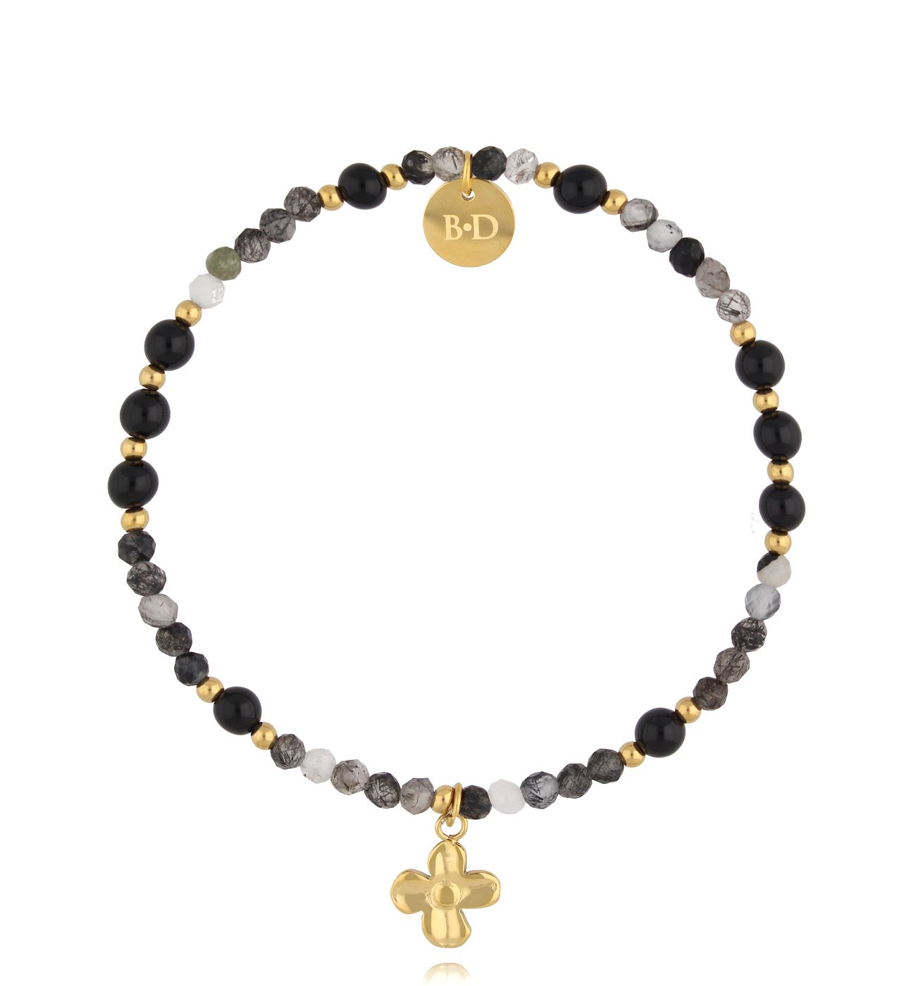 Bransoletka z kwarcami i koniczynką Walk Away - By Dziubeka