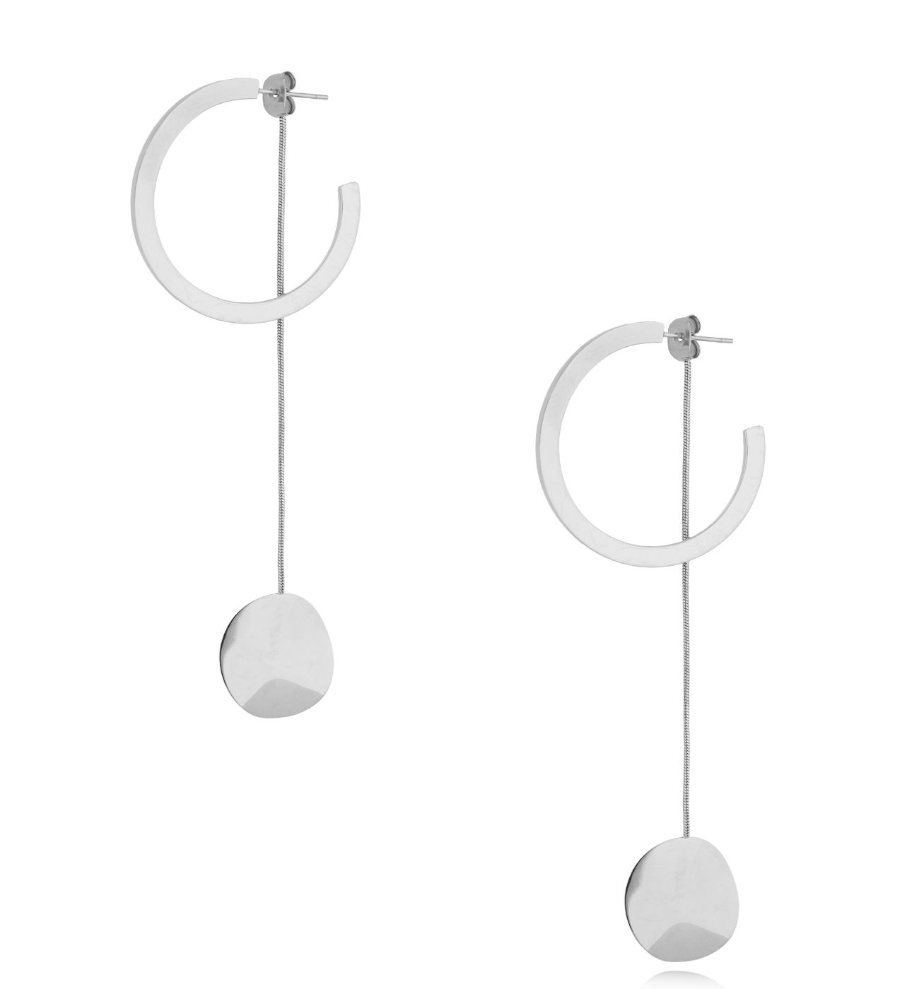 Kolczyki srebrne koła z zawieszką Vicky KSA1087