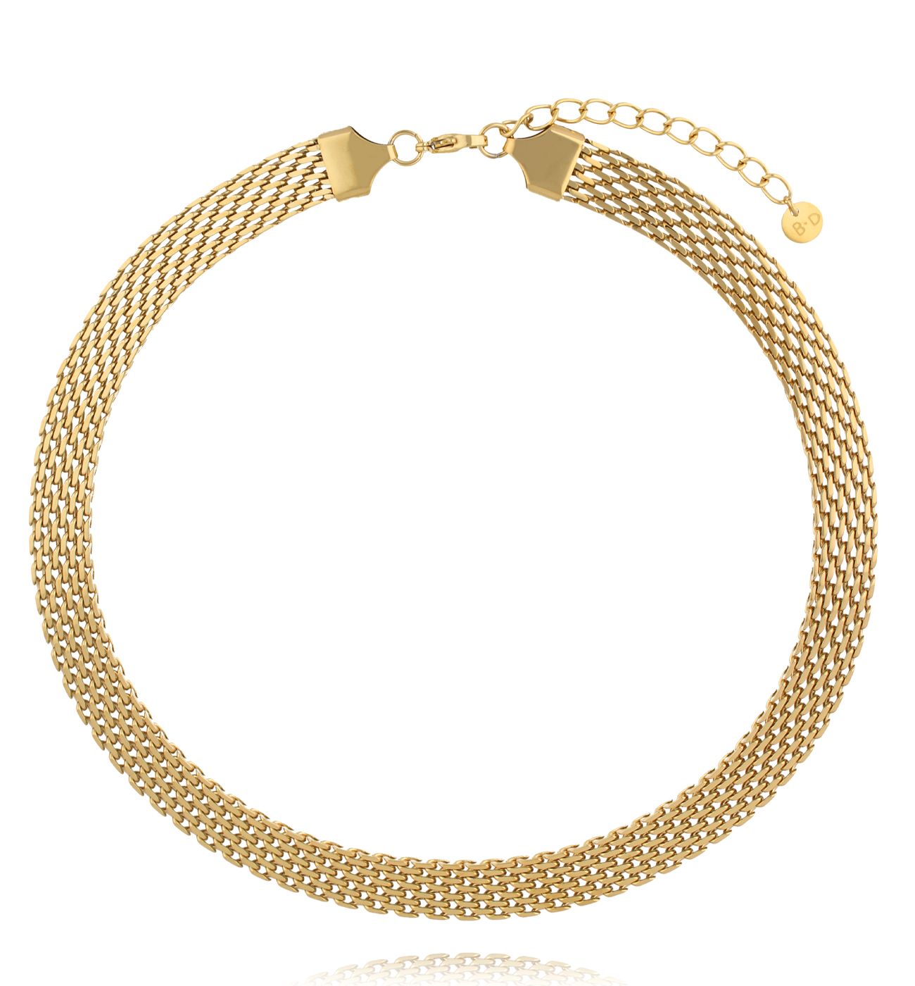 Naszyjnik łańcuch płaski złoty NSY0481 - By Dziubeka