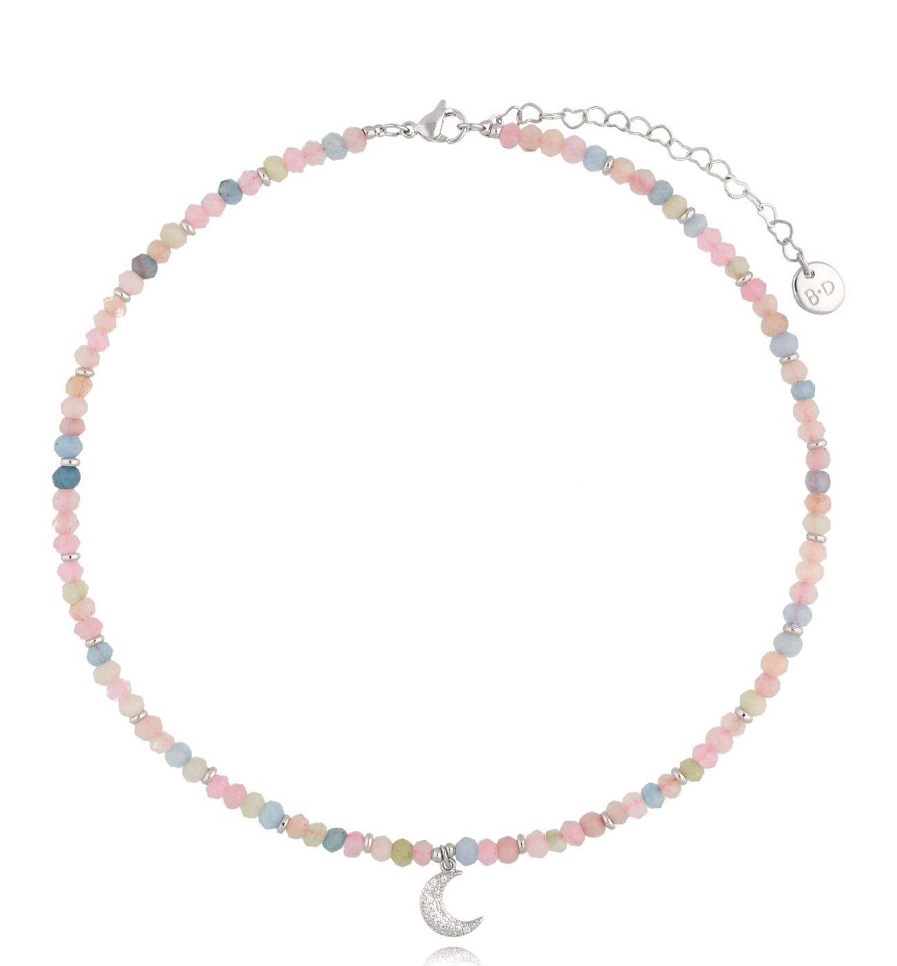 Naszyjnik z jadeitami pastelowy Agua Azul NTW1167