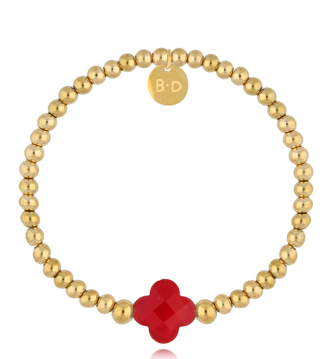 Bransoletka z czerwoną koniczynką Golden Clover BSC2032